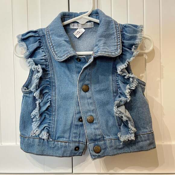 Nannette Kids Other - Nannette Kids Toddler Girl Ruffle Trim Denim Vest